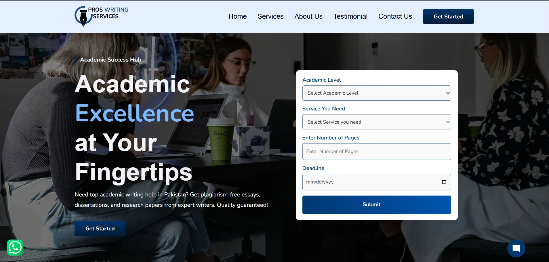 Professional Writing Services Website – Custom Design for Content Agency